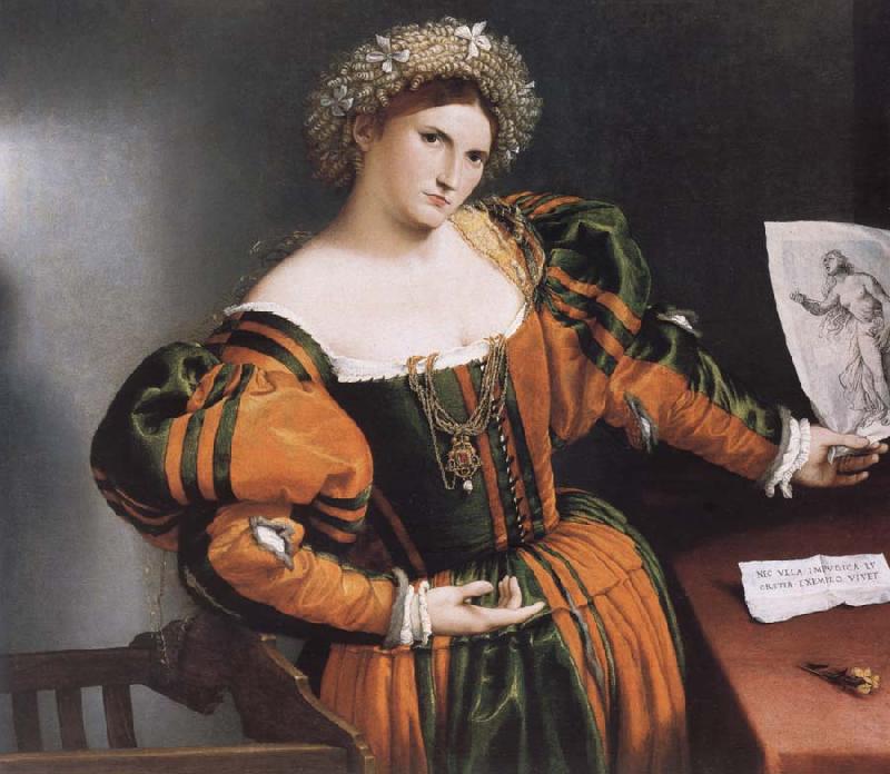 Palma Vecchio Portrait of a young bride as flora oil painting image